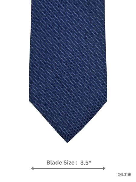 Navy Blue Tie with Charcoal Micro-Check Pattern