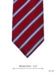 Burgundy Tie with Light Blue and White Diagonal Stripes