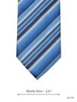 Light Blue Tie with Charcoal Gray, Medium Blue and White Stripes