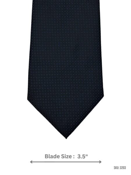 Black Tie with Navy Blue Micro-Dot Pattern