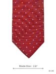 Crimson Tie with White Pin Dot Pattern and Textured Weave