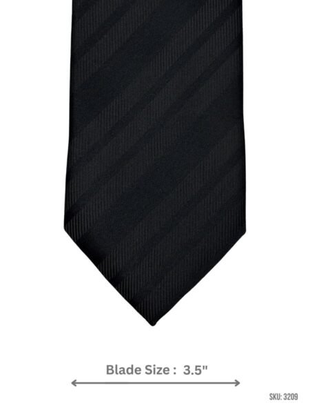 Black Tie with Tonal Diagonal Stripe Texture