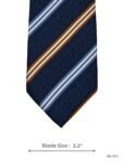 Navy Blue Tie with Brown, White and Light Blue Diagonal Stripes