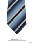 Light Blue Tie with Navy Blue, Black and White Diagonal Stripes