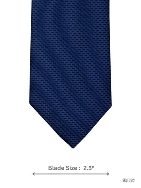 Royal Blue Tie with Navy Blue Horizontal Micro-Texture