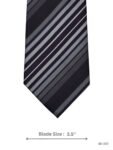 Purple Tie with Gray, Black and White Diagonal Stripes