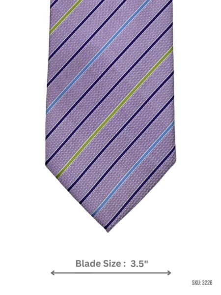 Light Purple Tie with Dark Purple, Light Blue and Lime Green Diagonal Stripes