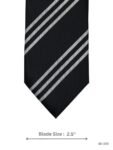 Black Tie with White Triple Diagonal Stripes