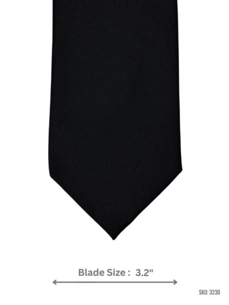Black Solid Tie with Tonal Twill Texture