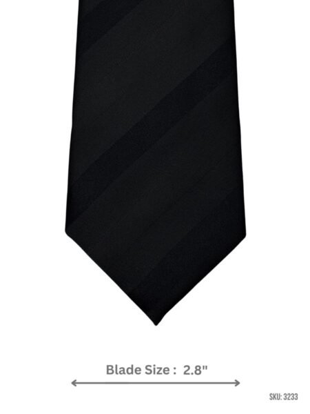 Black Tie with Tonal Diagonal Stripe Texture
