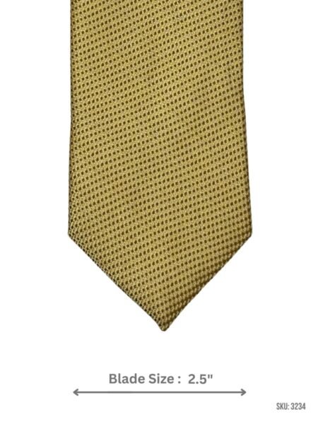 Yellow Tie with Brown Micro-Dot Texture