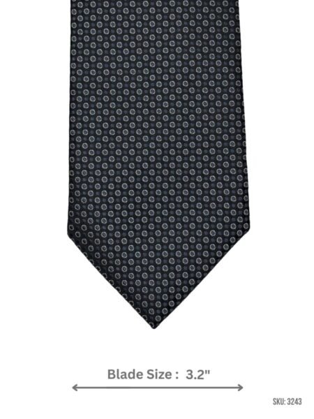 Black Tie with Gray Circle Dot Pattern