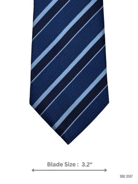Royal Blue Textured Tie with Light Blue and Navy Blue Diagonal Stripes