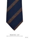Navy Blue Tie with Brown Wide Diagonal Stripe Pattern
