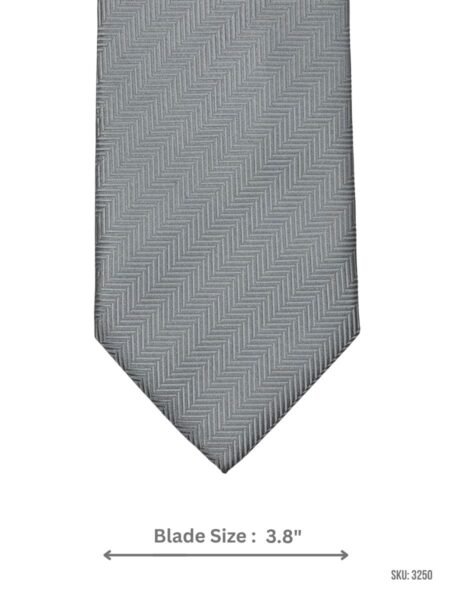Light Gray Tie with Tonal Herringbone Chevron Texture