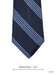 Navy Blue Tie with Light Blue Multi-Stripe Diagonal Bands