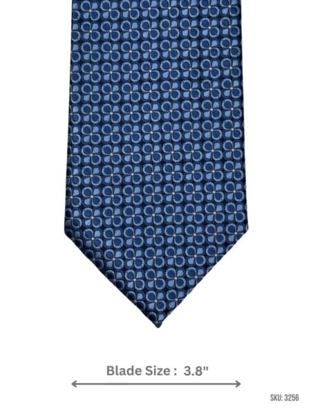 Navy Blue Tie with Light Blue Floral Pattern