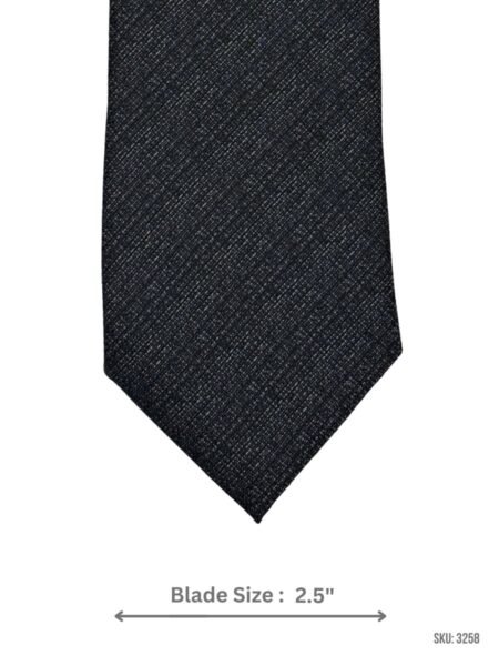 Charcoal Gray Tie with Tonal Diagonal Twill Texture