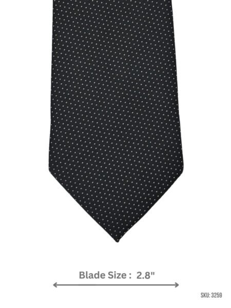 Black Tie with White Micro Dot Pattern