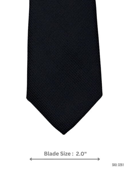 Black Solid Tie with Tonal Pebble Texture