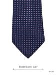 Navy Blue Tie with Light Pink Mini Square Geometric Pattern
