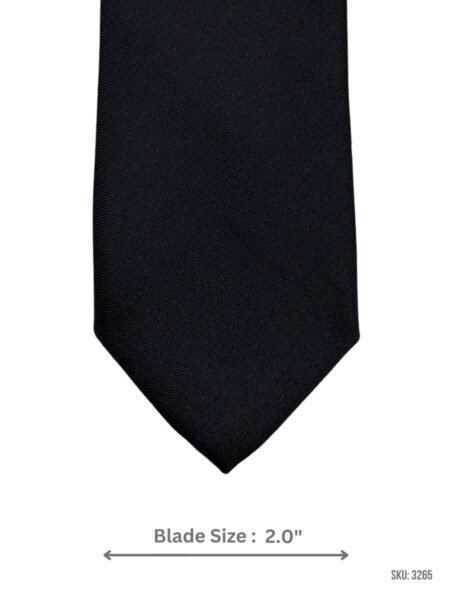 Black Solid Tie with Tonal Twill Texture
