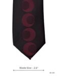 Black Tie with Burgundy Large Circle Medallion Pattern