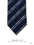 Navy Blue Tie with White, Light Blue and Beige Diagonal Plaid Stripe Pattern