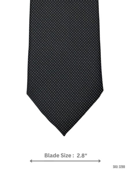 Black Tie with White Micro Dot Pattern