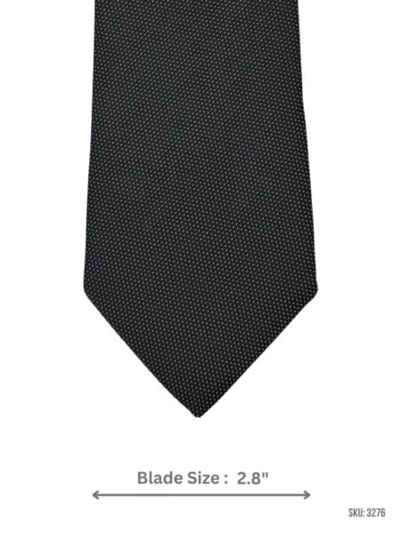 Black Tie with White Micro Dot Pattern
