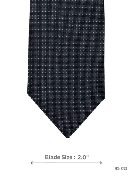 Black Tie with Light Blue Micro Square Dot Pattern