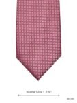 Rose Pink Tie with Tonal Grid Jacquard Pattern