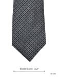 Grey Tie with Black and Silver Micro Square pattern and white micro dots