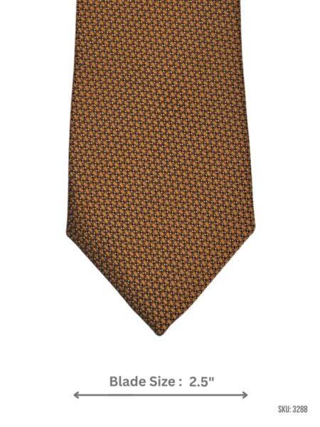Golden Mustard Tie with Black & White Geometric Pattern