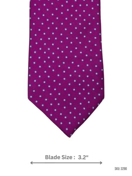 Magenta Necktie with Light Blue Polka Dot Pattern