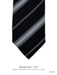 Black Tie with Silver & Slate Grey Diagonal Stripe Pattern