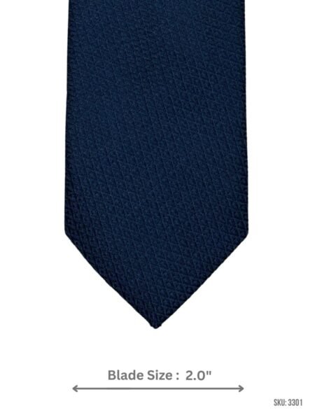 Midnight Navy Tie with Tonal Diagonal Lattice Texture