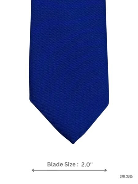Electric Blue Skinny Tie with Solid Twill Texture