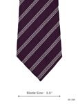 Deep Plum Tie with White Twill Stripe Pattern