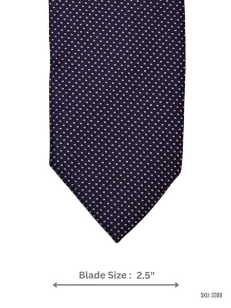 Dark Navy & Burgundy Tie with White Micro Square Pattern
