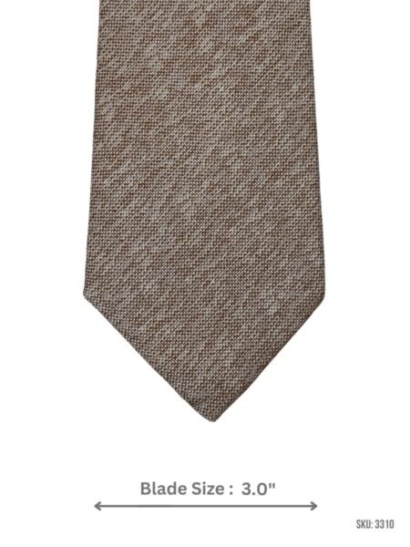 Taupe Textured Tie with Subtle Melange Weave