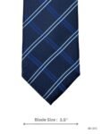 Navy Blue Tie with Light Blue & Royal Blue Diagonal Grid Pattern
