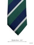 Green Tie with Navy Blue & White Diagonal Stripes