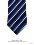 Black Tie with Royal Blue & White Diagonal Stripes