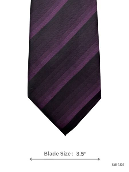Black Tie with Deep Purple Diagonal Stripes