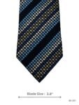 Black Tie with Light Blue, Navy Blue, White & Yellow Micro Diamond Pattern
