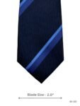 Navy Blue Ribbed Texture Tie with Light Blue Diagonal Stripe