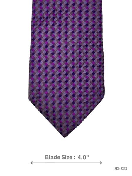 Purple & Grey Micro Geometric Pattern Tie