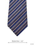 Royal Blue Tie with White & Burgundy Diagonal Stripes
