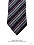 Black, Purple, White & Grey Diagonal Stripe Tie